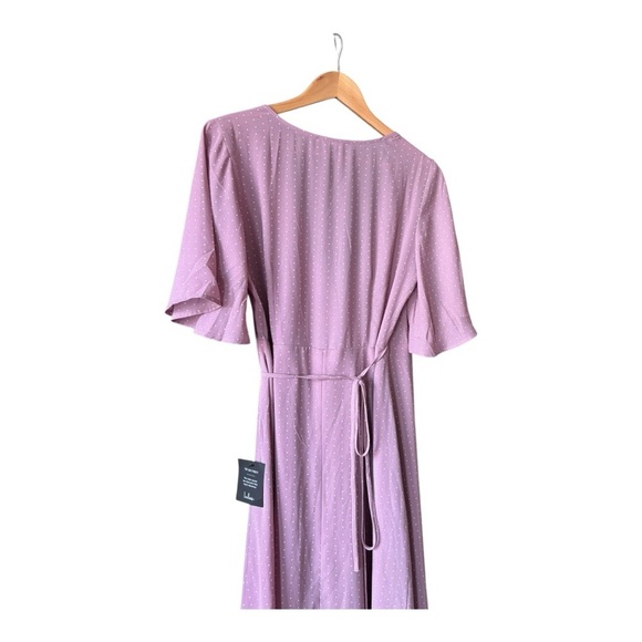 Lulus Farah Mauve Print Midi Wrap Dress Loosely Fitted Size M - Picture 11 of 15